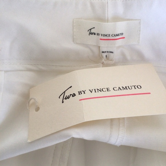 VINCE CAMUTO WHITE COTTON FLAT FRONT SHORTS SIZE 8 NWT - Picture 8 of 9